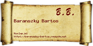 Baranszky Bartos névjegykártya